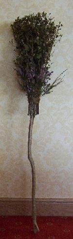 A handmade Besom in the old way. No metal, just woods
and greens