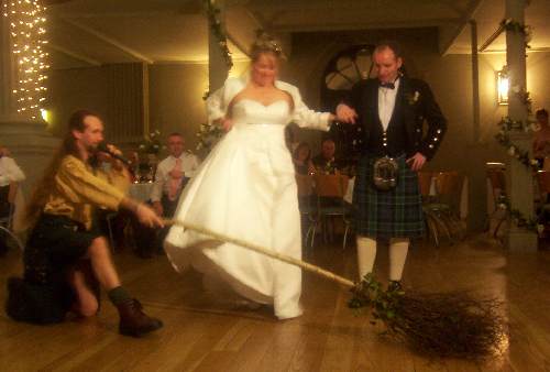 Scot AnSgeulaiche, Master of Wedding Ceremonies in the Celtic / 
Scottish 
tradition working alongside wedding entertainment and music. I am a 
Seanachaidh, or clan bard / 
Highland Storyteller and keeper of Highland customs and blessings (in 
Gàidhlig, Scots and English) 
and as such offer HandFasting Ceremonies, Jumping the Broom / Besom.