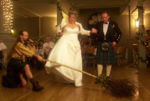 Scot AnSgeulaiche, Master of Wedding Ceremonies in the Celtic / 
Scottish 
tradition working alongside wedding entertainment and music. I am a 
Seanachaidh, or clan bard / 
Highland Storyteller and keeper of Highland customs and blessings (in 
Gàidhlig, Scots and English) 
and as such offer HandFasting Ceremonies, Jumping the Broom / Besom.