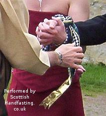 Handfasting at a wedding